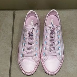 Light pink leather converse